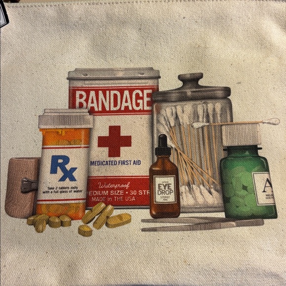 Canvas Zipper Pouch with Medical Print - Picture 4 of 6